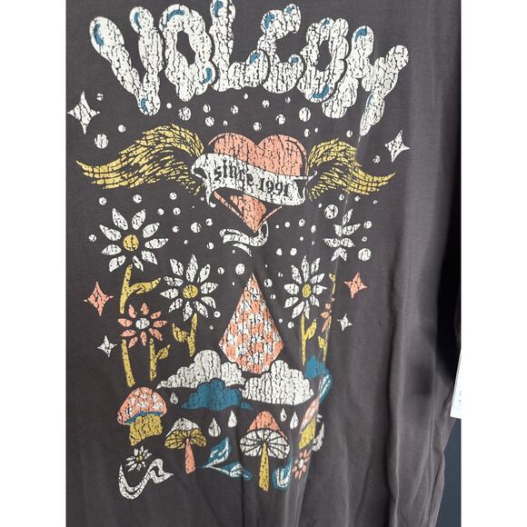 Volcom Stones Throw Short Sleeve Tee T-Shirt, Slate Grey Women's Size M/L NWT - Picture 4 of 7